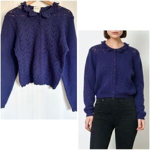 April Cornell 100% wool cardigan